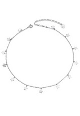 terrific teeny silver star charms baby necklace